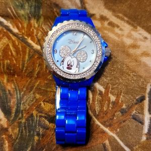 Disney mickey mouse watch blue with diamond accents